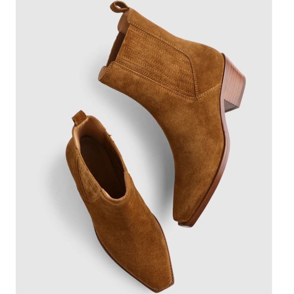 NEW Madewell Sz 9.5 The Ingrid Chelsea Boot Suede NX772 Western Tan Dried Acorn